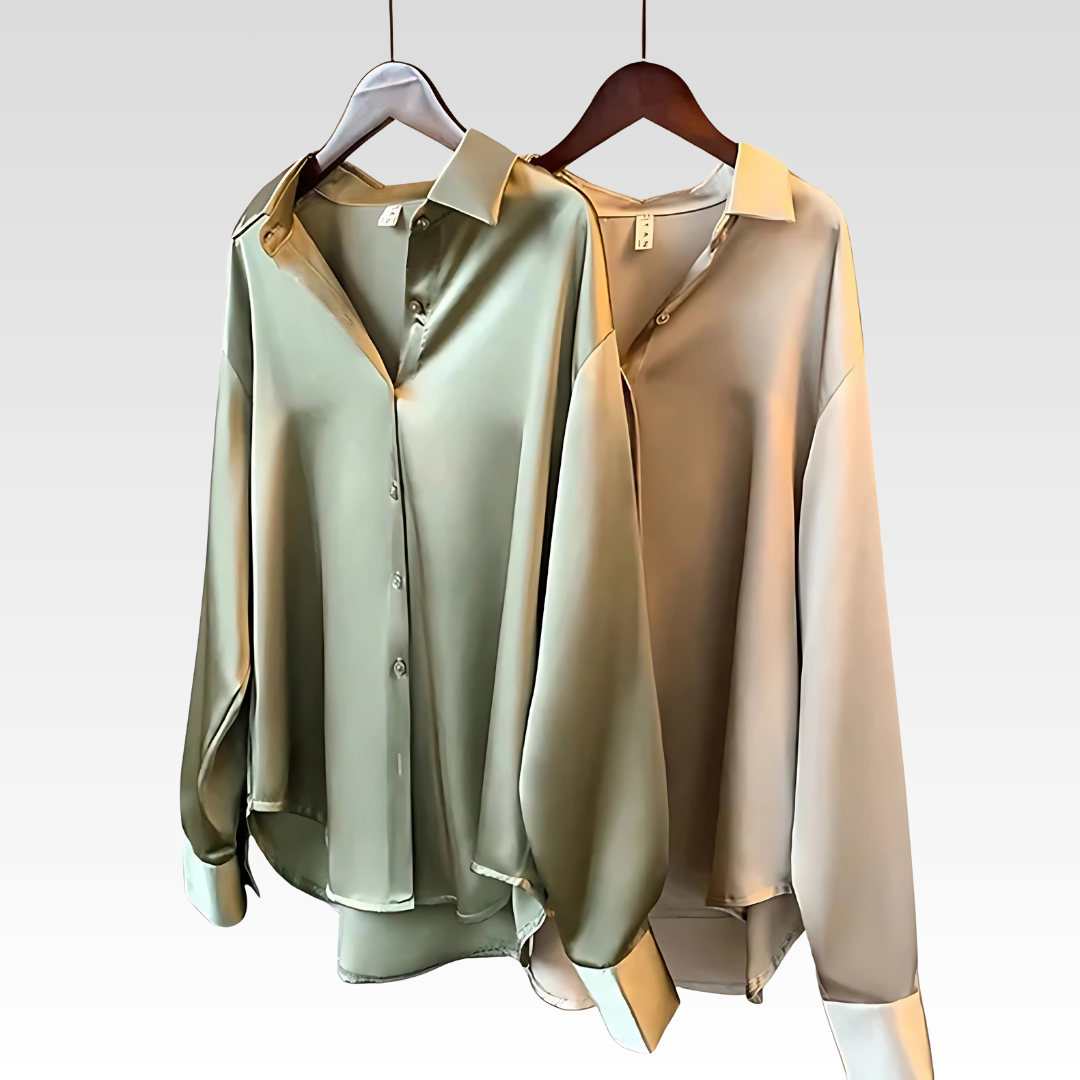 Selma™ – Elegant och Lyxig Satinskjorta