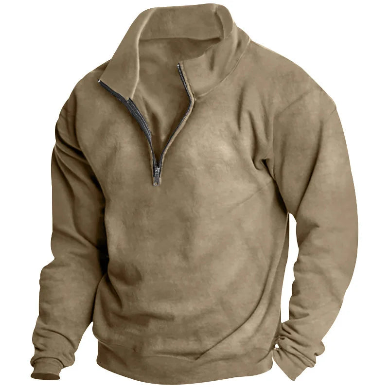Einar™ | Fleece tröja med ståkrage och halv dragkedja