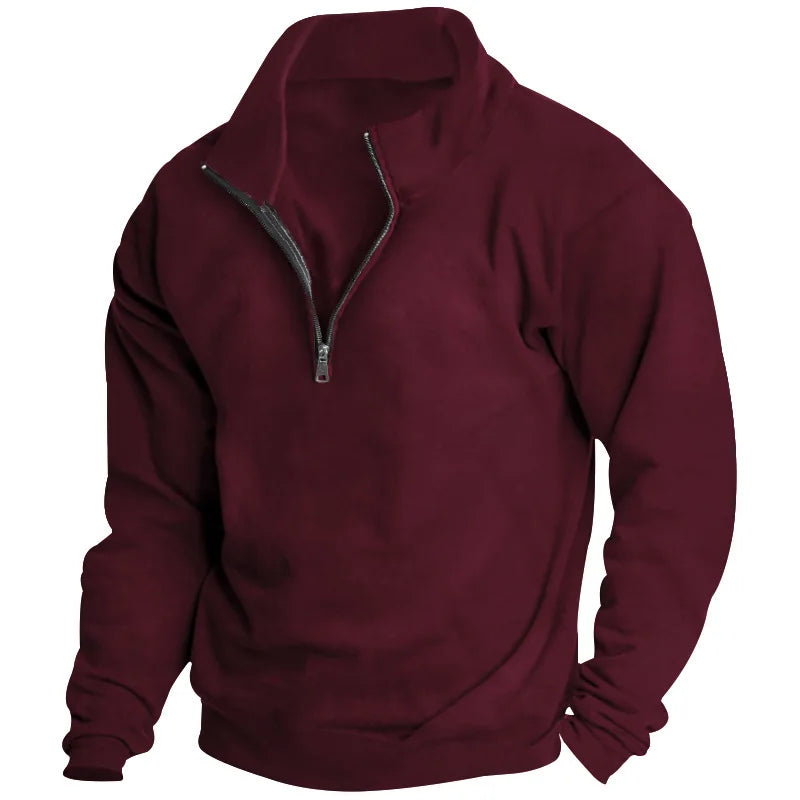 Einar™ | Fleece tröja med ståkrage och halv dragkedja