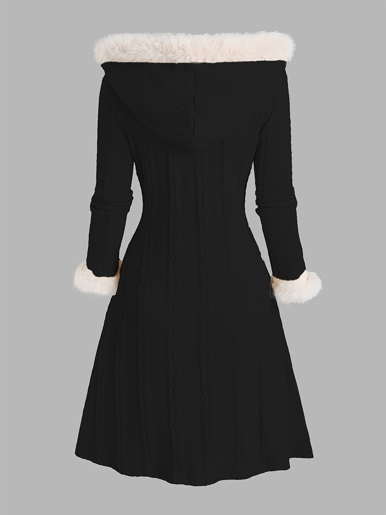 Nova™ | Rutig stickad cardigan med huva