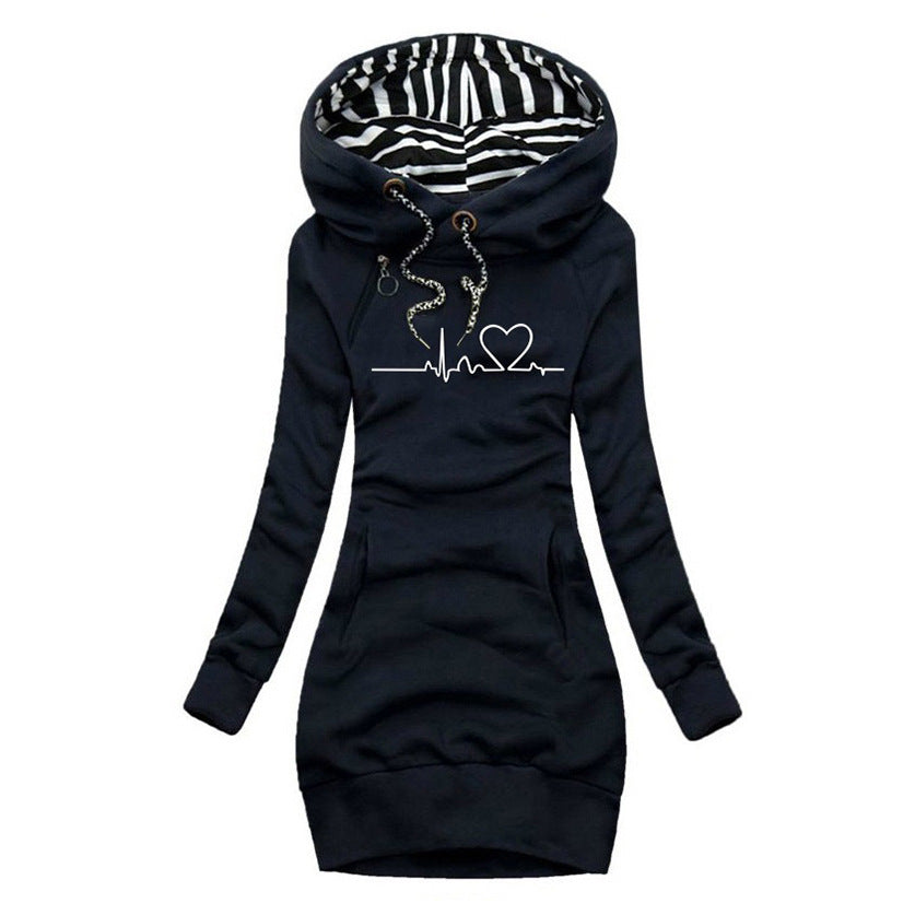 Carina™ | Heartbeat Tryckt Tröja-Klänning